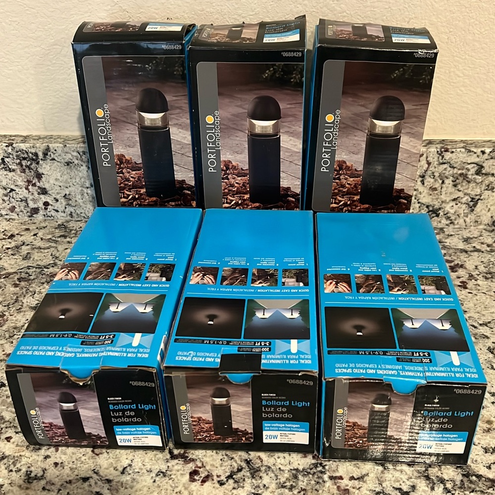 New 6ct low voltage Bollard Light Set
